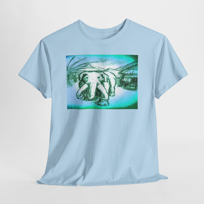Artistic Elephant Unisex Cotton Tee - Unique Graphic Design