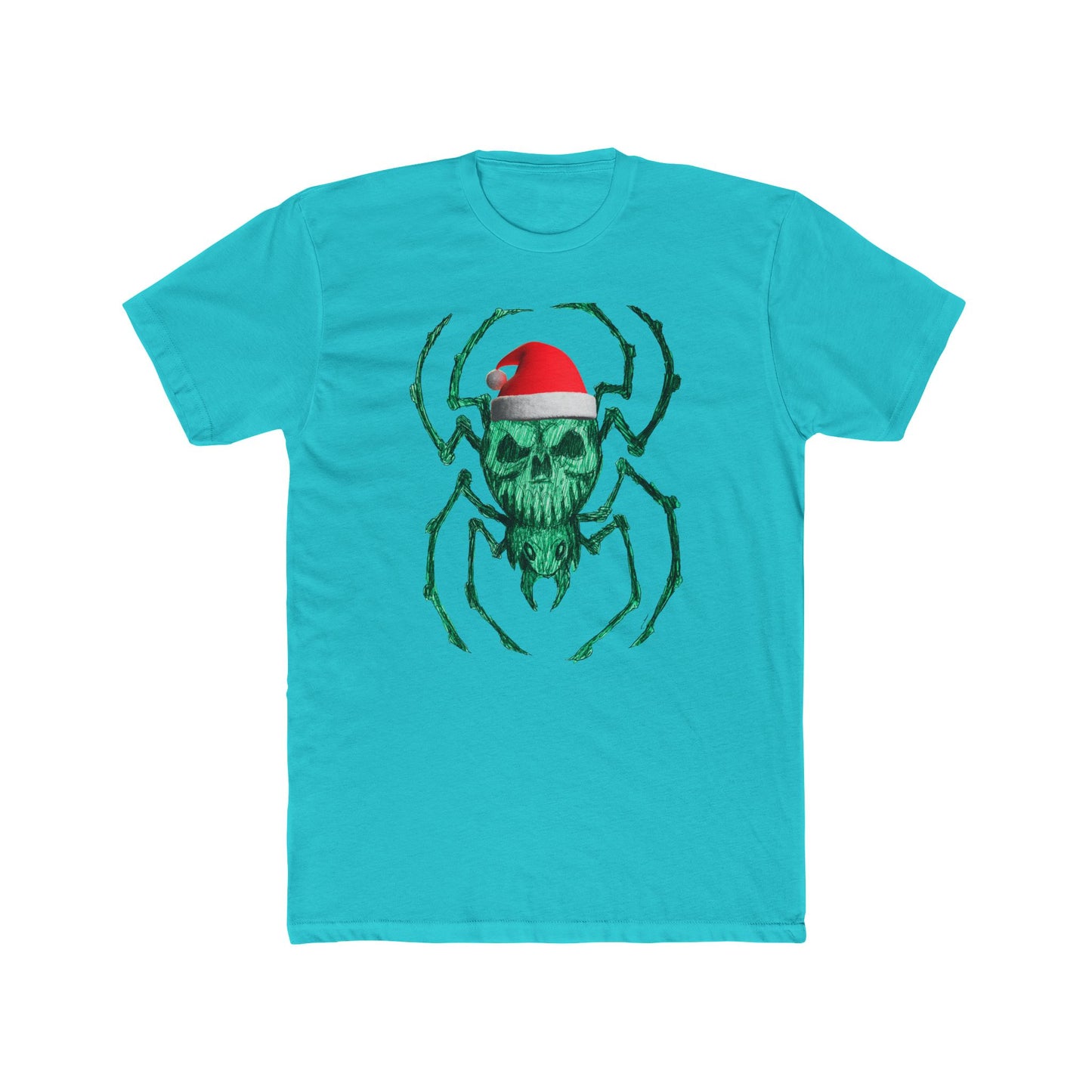 Skull Spider Tee — Festive Santa Hat Christmas Tee