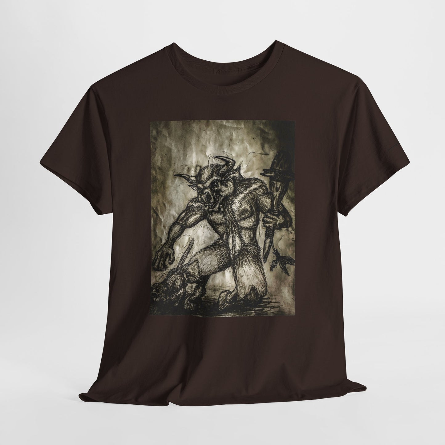 Black and White Mystical  Design Bull andCat Unisex Tee