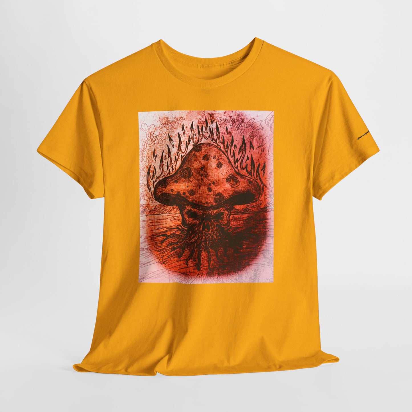 Mushroom Flame T‑Shirt — Psychedelic Burning Mushroom Graphic Tee
