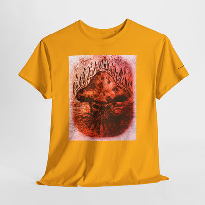 Mushroom Flame T‑Shirt — Psychedelic Burning Mushroom Graphic Tee