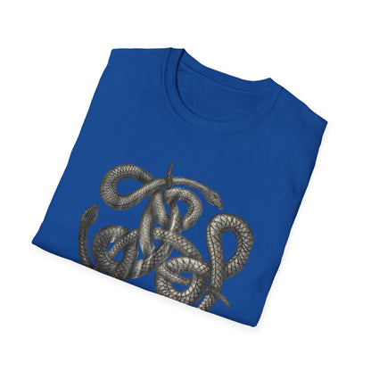 Serpent Design T-Shirt - Unisex Softstyle Apparel for Nature Lovers, Graphic Tee, Casual Wear, Gift for Her/Him, Birthday