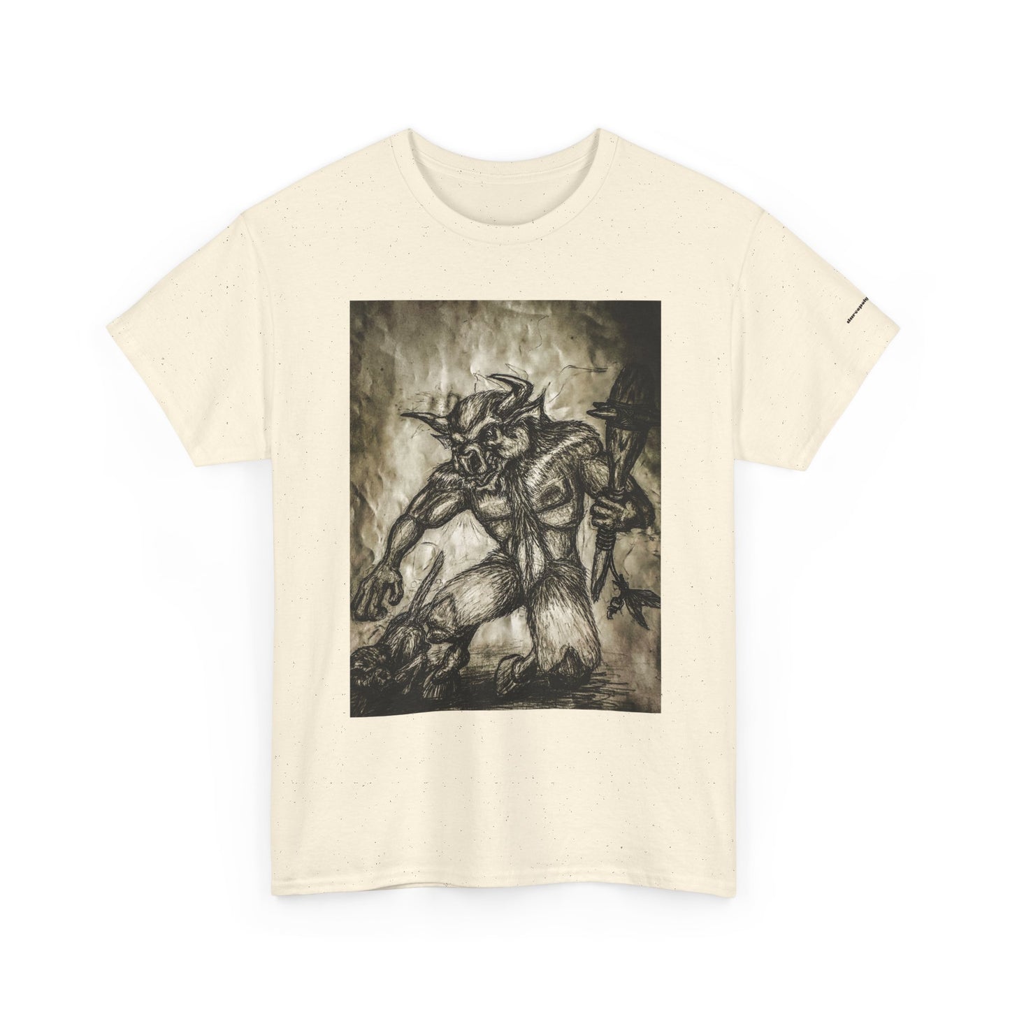 Black and White Mystical  Design Bull andCat Unisex Tee