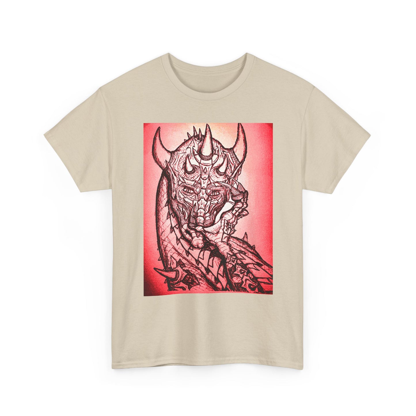 Bold Graphic Tee with Gothic Dragon Design, Unisex Cotton Shirt, Unique Art Tee, Oversized Casual Top, Gift for Art Lovers