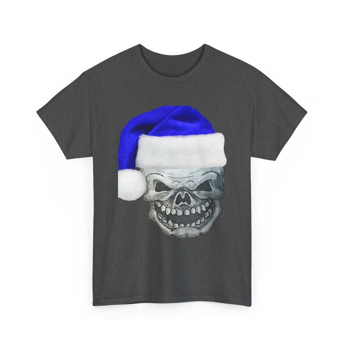 Skull in Blue Santa Hat T-Shirt