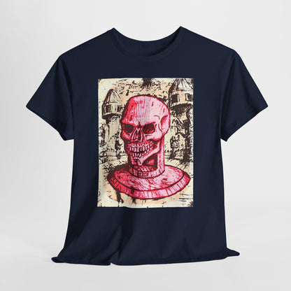 Vibrant Skull Graphic Tee, Unisex Heavy Cotton Shirt, Art Tee, Halloween Apparel, Edgy Casual Wear, Unique Gift