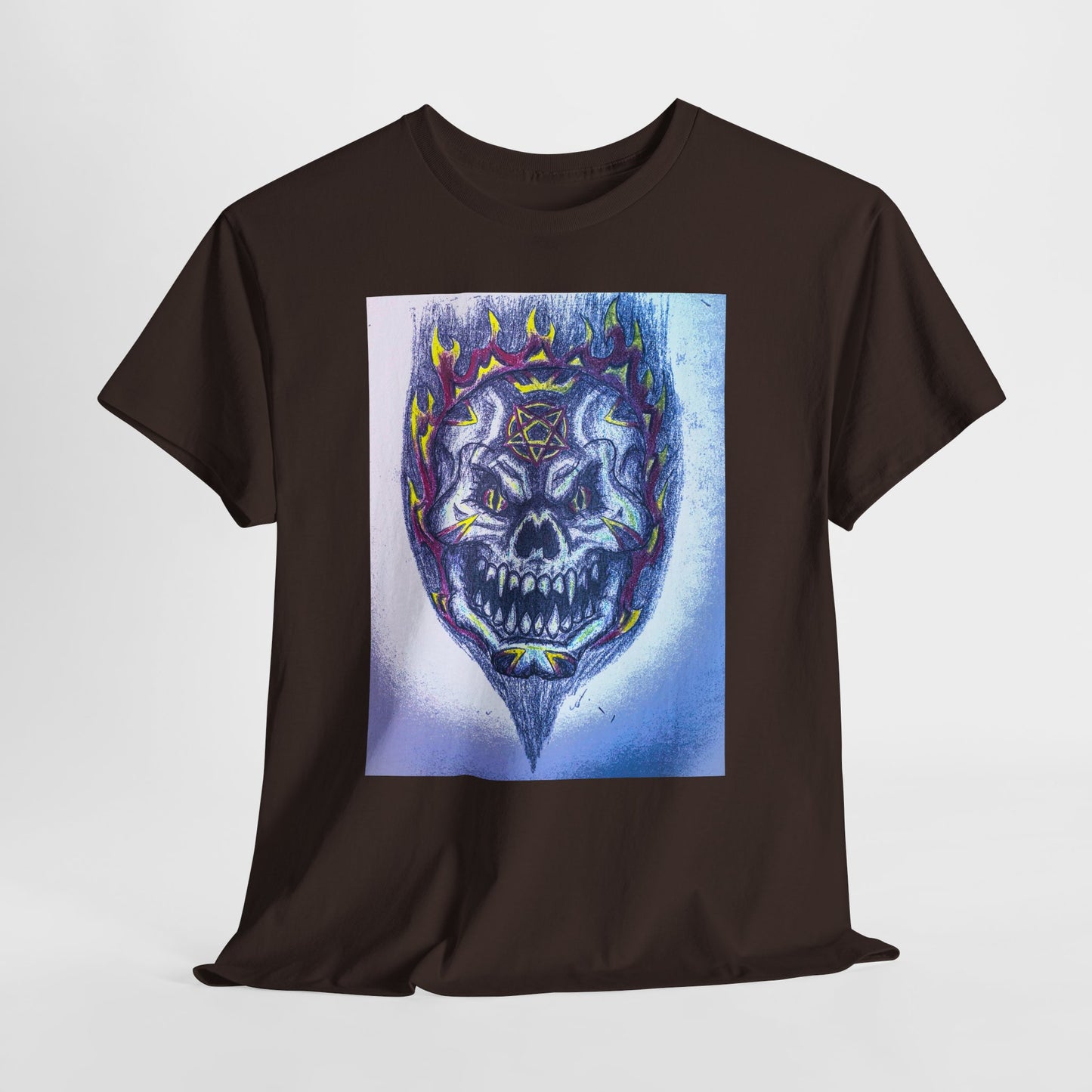 Edgy Skull Graphic Tee, Unisex Heavy Cotton T-Shirt for Halloween, Music Festivals, Everyday Wear, Gifts for Him and Her