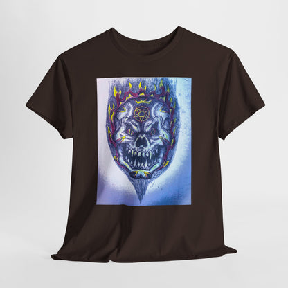 Edgy Skull Graphic Tee, Unisex Heavy Cotton T-Shirt for Halloween, Music Festivals, Everyday Wear, Gifts for Him and Her