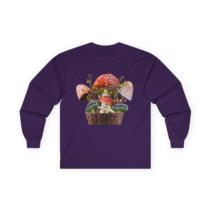 Whimsical Mushroom Long Sleeve Tee | Nature Lover Gift, Fall Fashion, Unisex Tee, Eco-Conscious Style, Cozy Everyday Wear