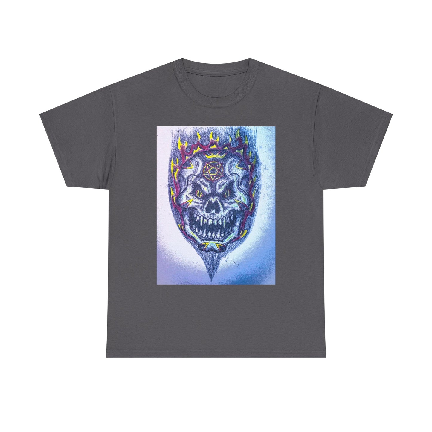 Edgy Skull Graphic Tee, Unisex Heavy Cotton T-Shirt for Halloween, Music Festivals, Everyday Wear, Gifts for Him and Her