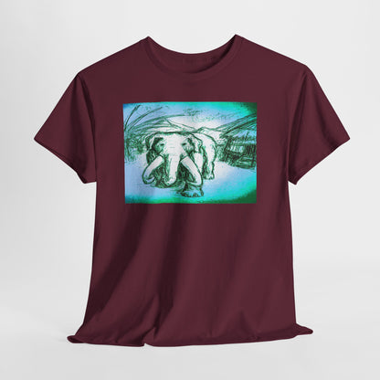 Artistic Elephant Unisex Cotton Tee - Unique Graphic Design