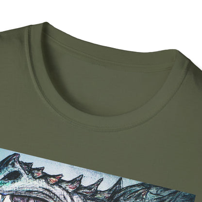 Graphic Dragon Art Unisex T-Shirt, Unique Gift for Ocean Lovers, Summer Vibes, Casual Wear, Perfect for Beach Days, Art Parties