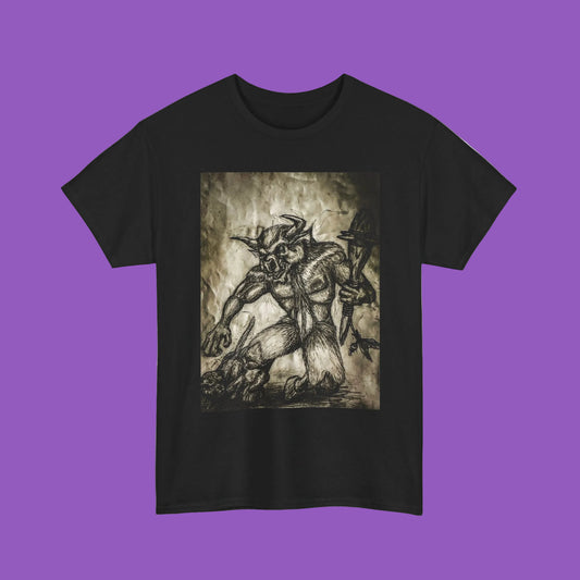 Mystical Bull and Kitten Black and White Original Design