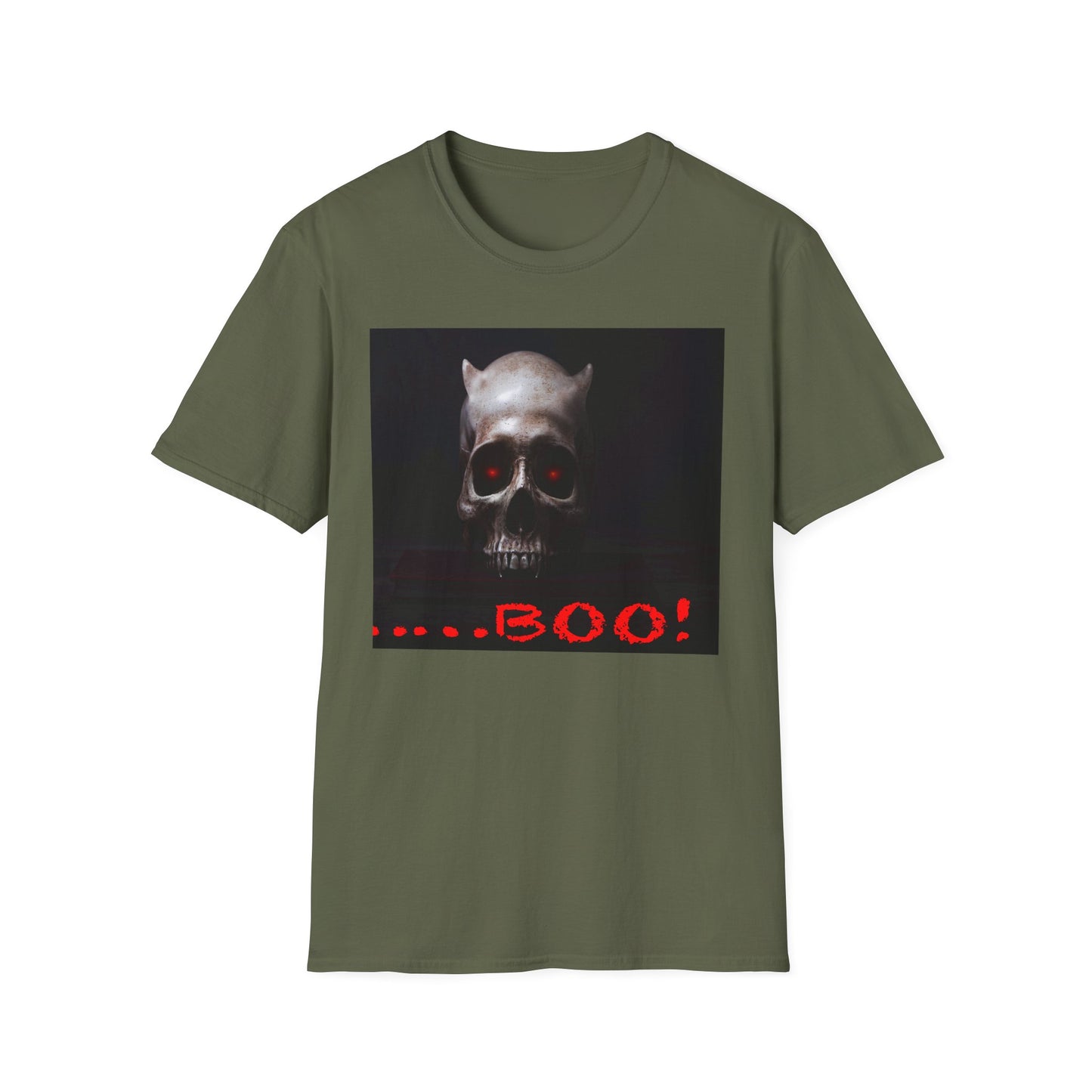 Spooky Demon Boo T-Shirt | Halloween Costume Tee | Unisex Softstyle Tee | Boo! Graphic Shirt | Casual Wear | Comfortable Halloween Apparel