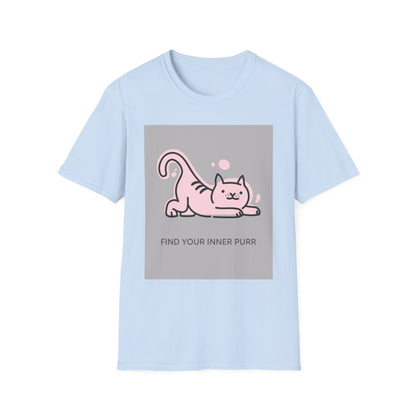 Cute Cat Themed T-Shirt, Unisex Softstyle Tee, Find Your Inner Purr, Pet Lover Gift, Cozy Casual Wear, Birthday Gift, Cat Owner Apparel