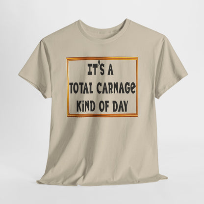 Total Carnage Unisex Heavy Cotton Tee, Casual t-shirt, Graphic Tee, Humor Shirt, Gift for Friends, Fun Apparel
