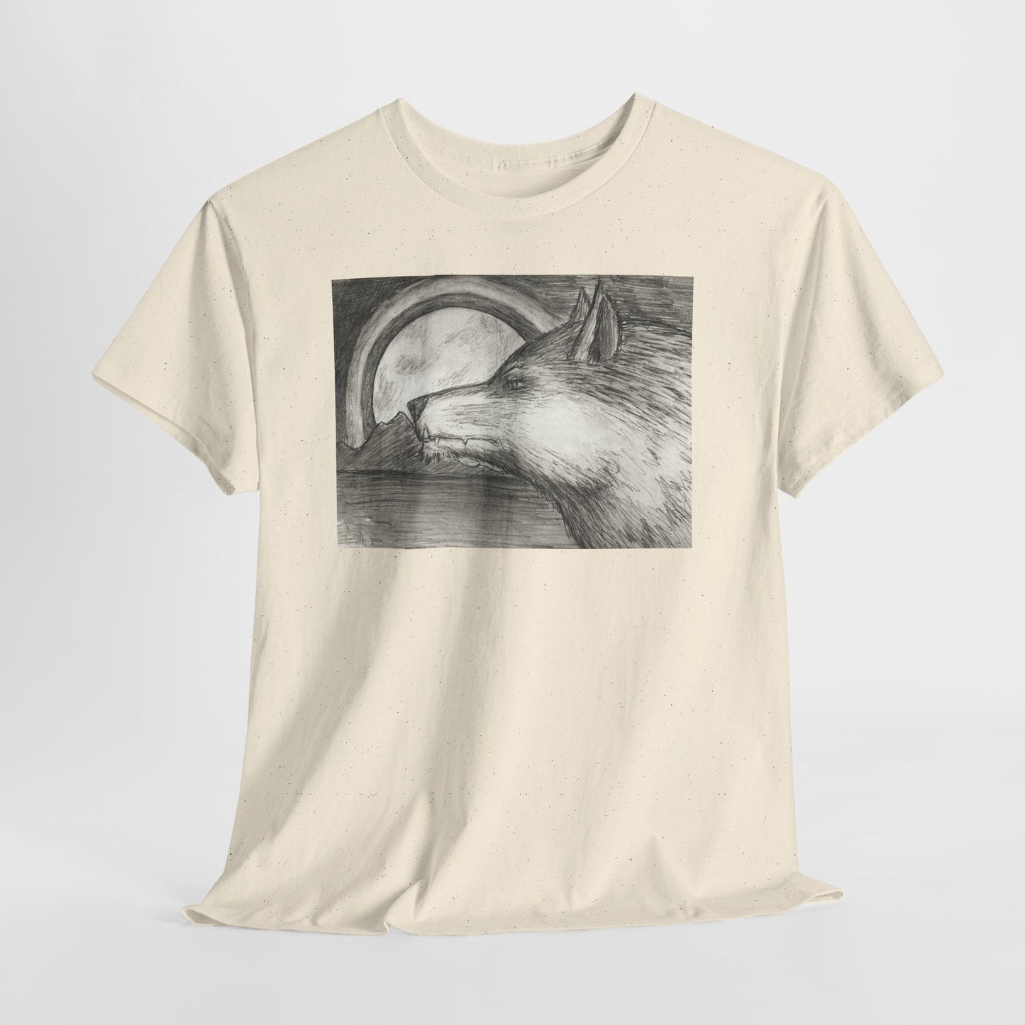 Wolf Art Unisex Heavy Cotton Tee, Nature Lover Shirt, Wildlife T-Shirt, Gift for Outdoorsy Friends, Animal Lover Apparel