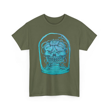 Vibrant Turquoise skull original design Unisex Heavy Cotton Tee