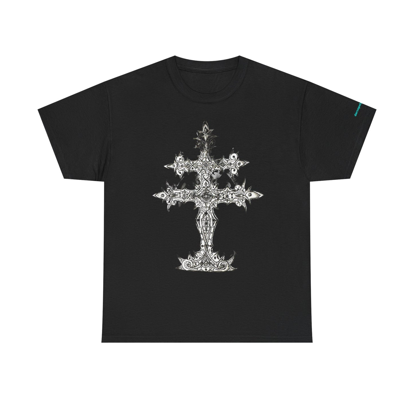 Graphic Tee — Gothic Cross Illustration Shirt