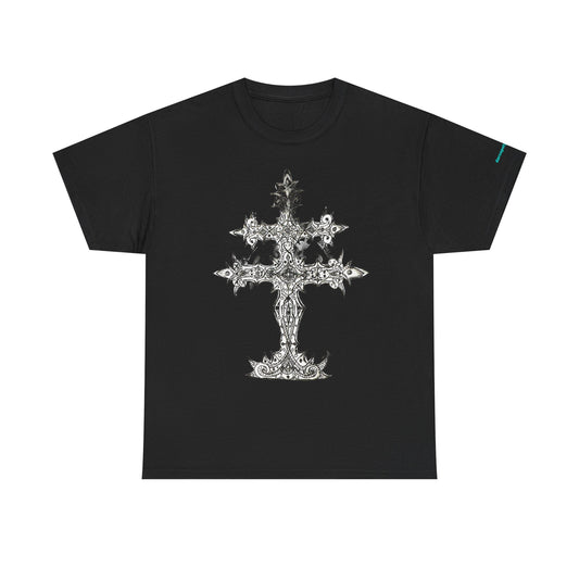 Graphic Tee — Gothic Cross Illustration Shirt