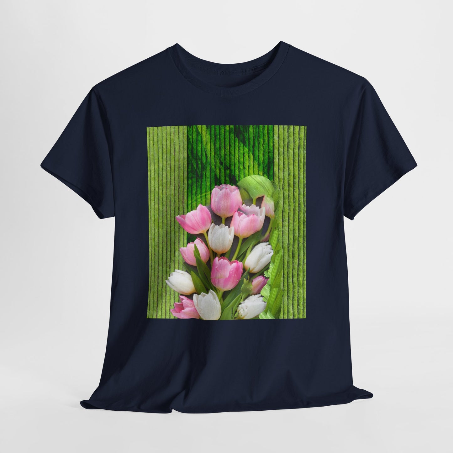 Textured Tulips Unisex Heavy Cotton Tee - Vibrant Spring Blossom T-Shirt, Everyday Wear, Gift for Plant Lovers, Mother's Day Apparel, [...]