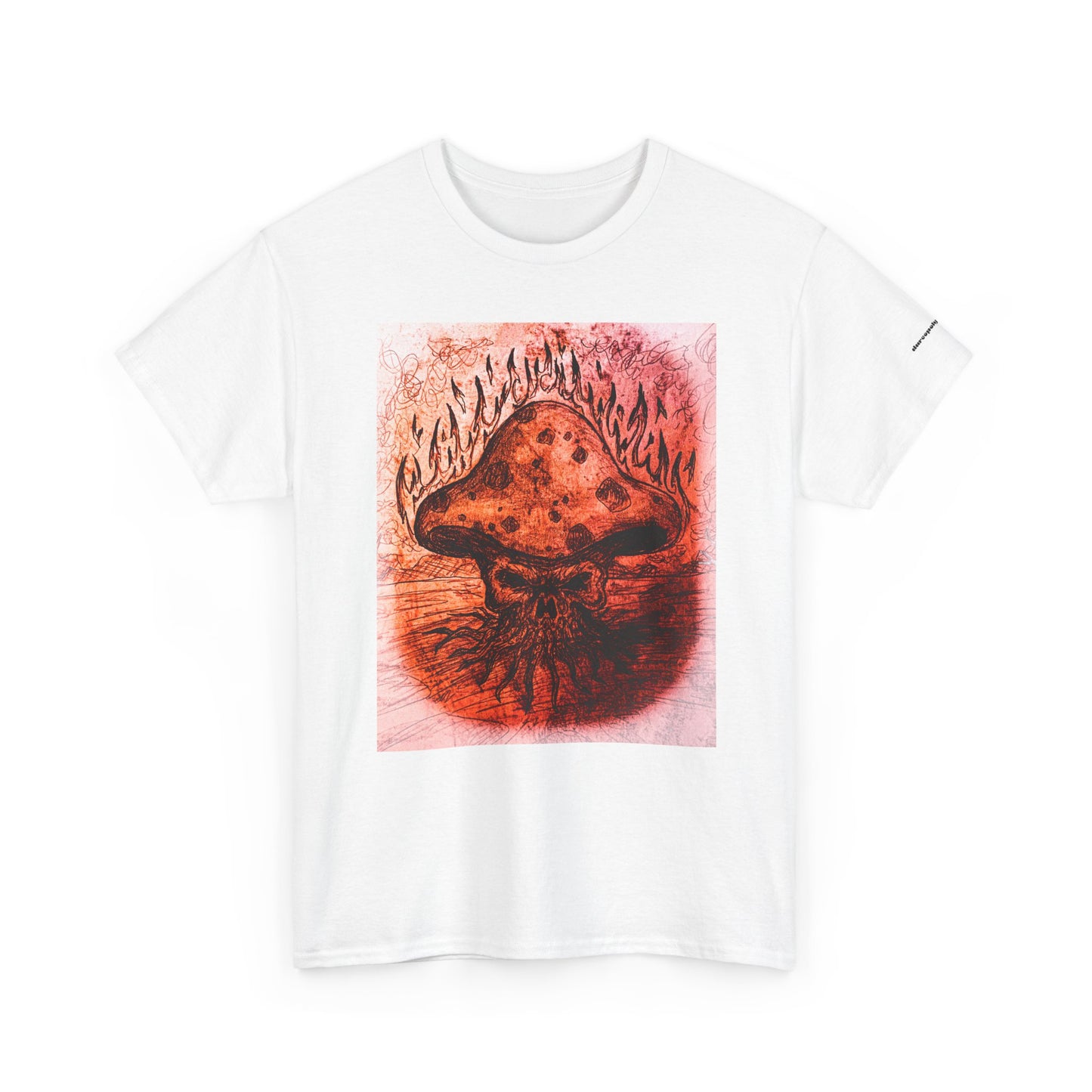 Mushroom Flame T‑Shirt — Psychedelic Burning Mushroom Graphic Tee