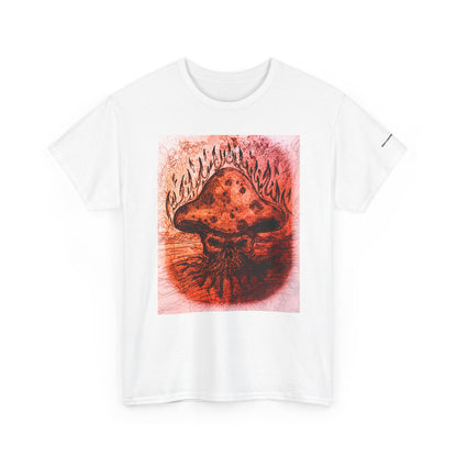 Mushroom Flame T‑Shirt — Psychedelic Burning Mushroom Graphic Tee