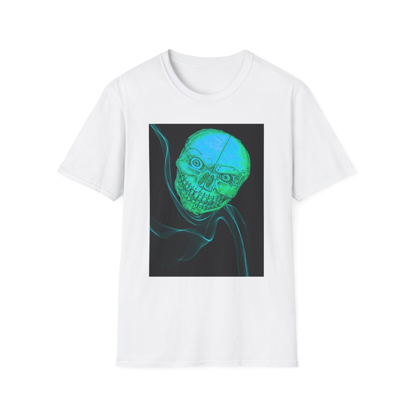 Glow-in-the-Dark floating vibe Skull T-Shirt, Creepy Halloween Tee, Unisex Softstyle Top, Spooky Gift for Teens, Unique Graphic Shirt