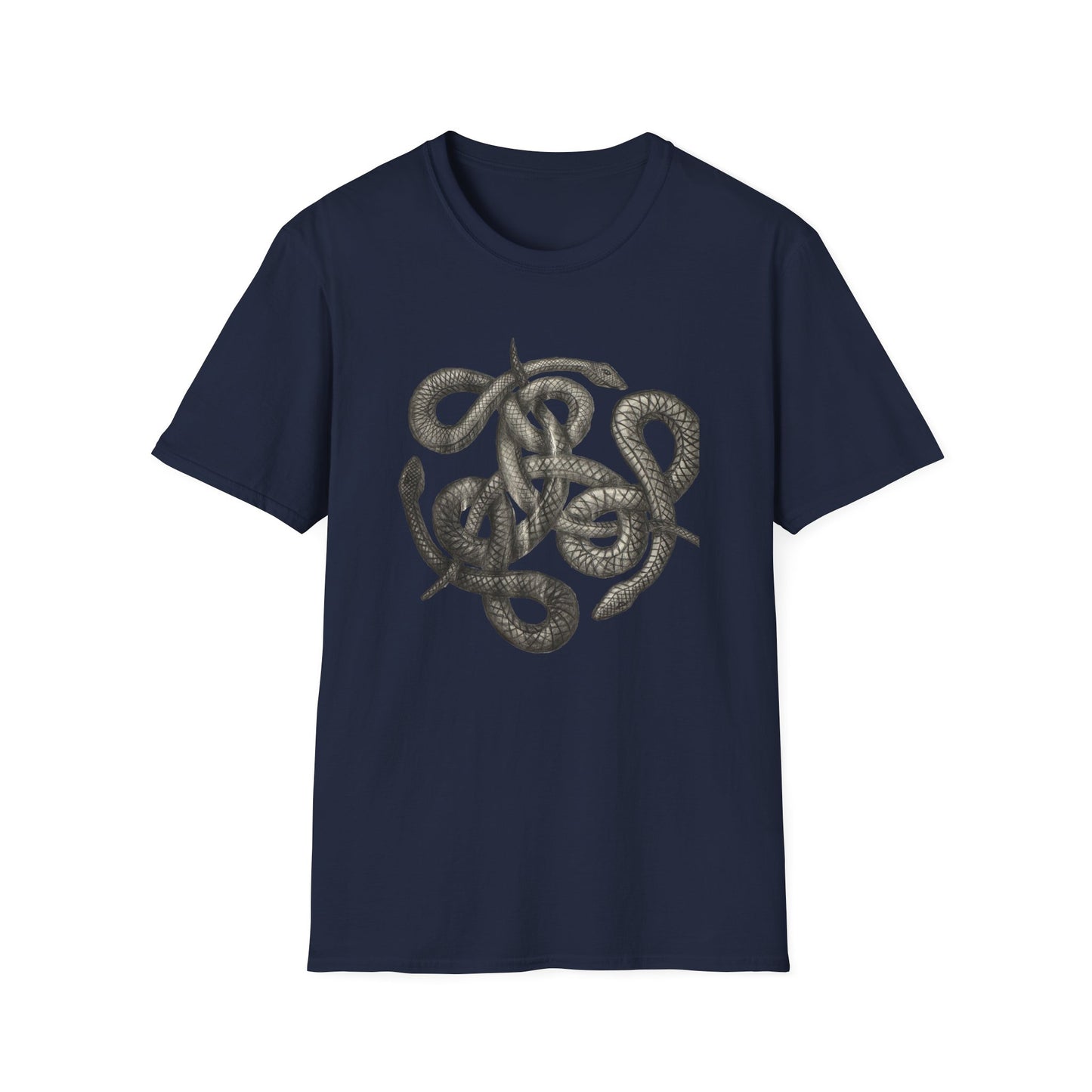 Serpent Design T-Shirt - Unisex Softstyle Apparel for Nature Lovers, Graphic Tee, Casual Wear, Gift for Her/Him, Birthday
