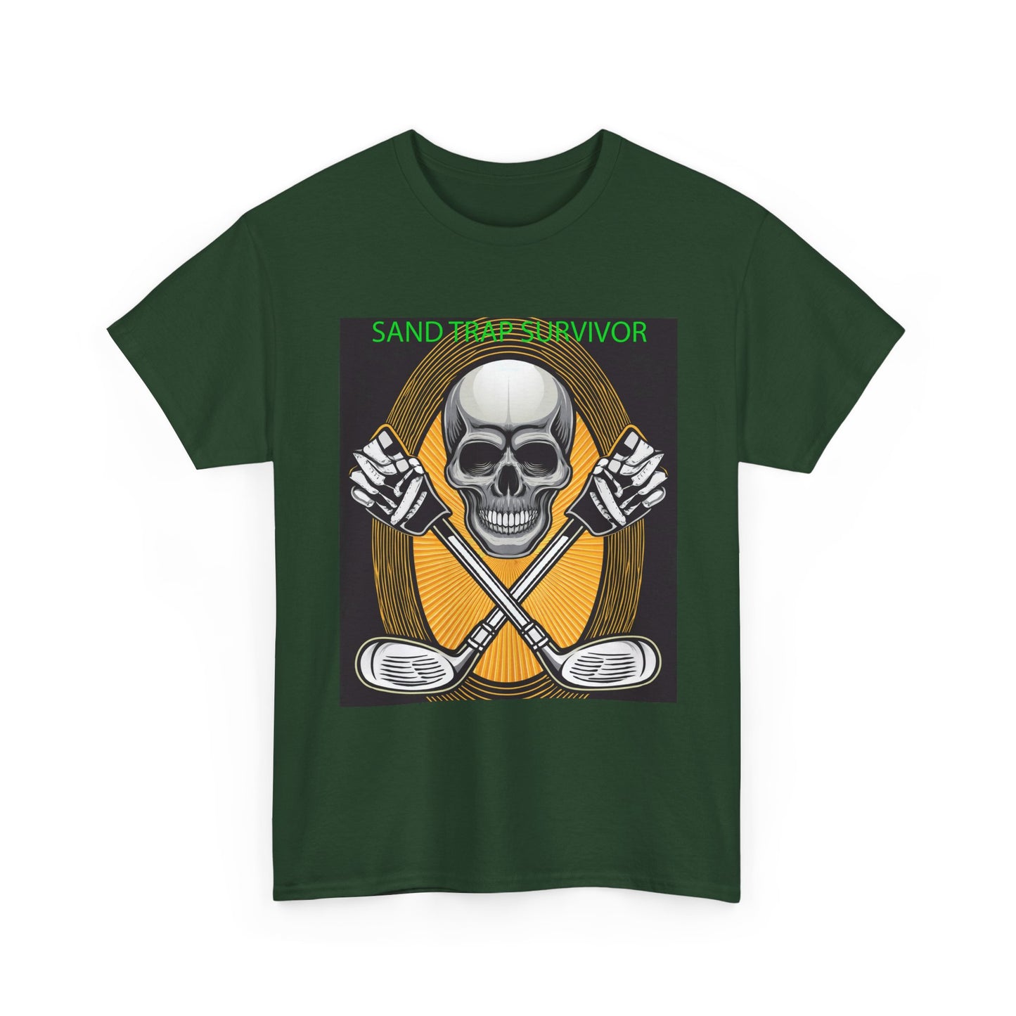Golf Survivor Skull Tee, Unisex Heavy Cotton T-Shirt, Perfect Gift for Golf Lovers, Sports Apparel, Casual Wear, Skull Design