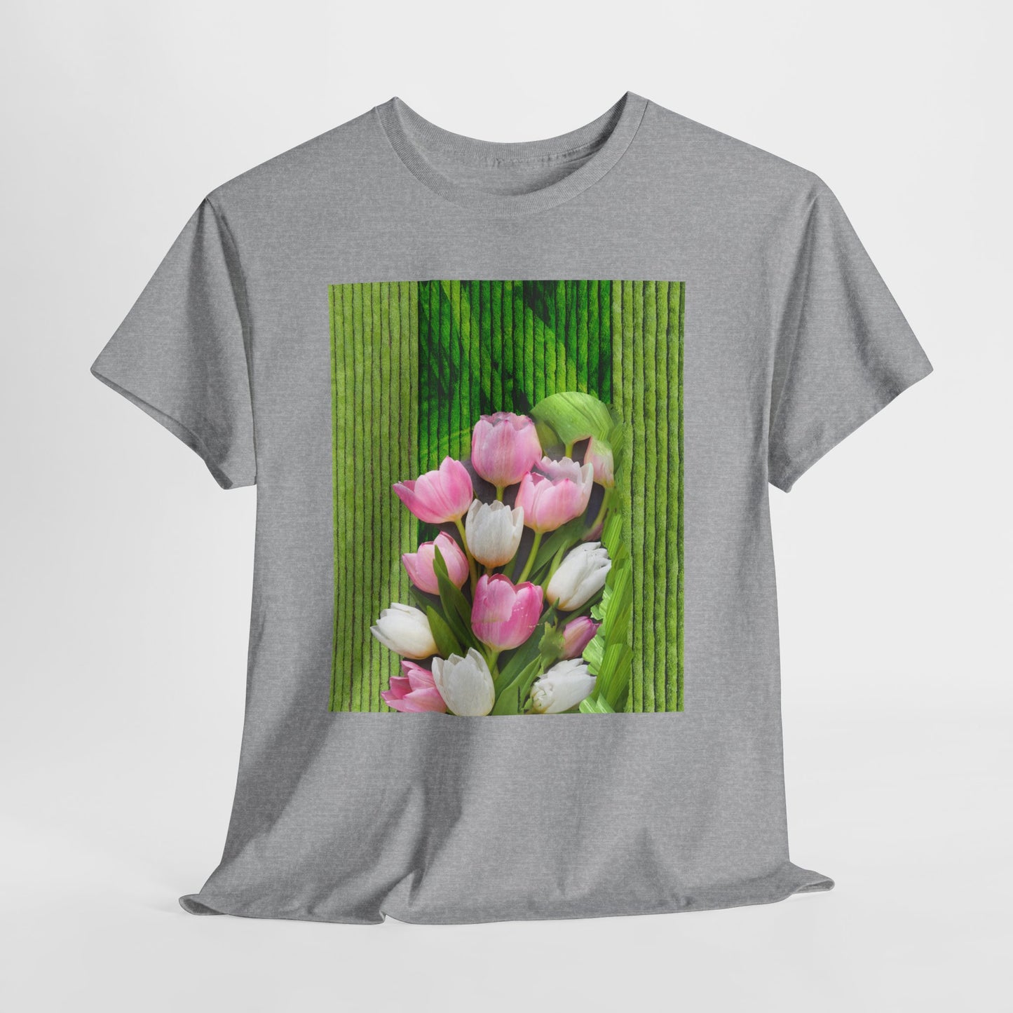 Textured Tulips Unisex Heavy Cotton Tee - Vibrant Spring Blossom T-Shirt, Everyday Wear, Gift for Plant Lovers, Mother's Day Apparel, [...]