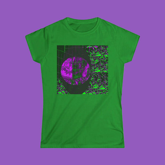 Vaporwave Moon Tee — Retro Purple Neon Moon Graphic Women’s T-Shirt