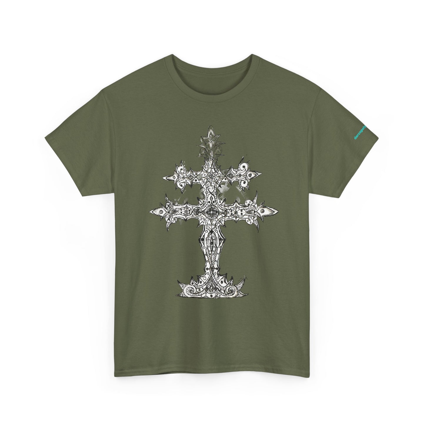 Graphic Tee — Gothic Cross Illustration Shirt
