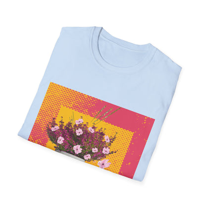 Floral Bouquet Textured Unisex Softstyle T-Shirt, Casual Tee, Gift for Garden Lovers, Spring Fashion, Housewarming Gift, Floral Art
