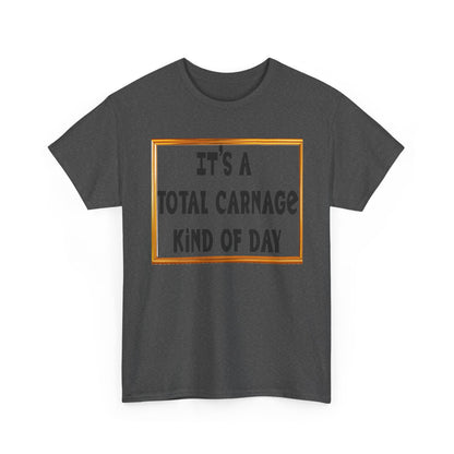 Total Carnage Unisex Heavy Cotton Tee, Casual t-shirt, Graphic Tee, Humor Shirt, Gift for Friends, Fun Apparel