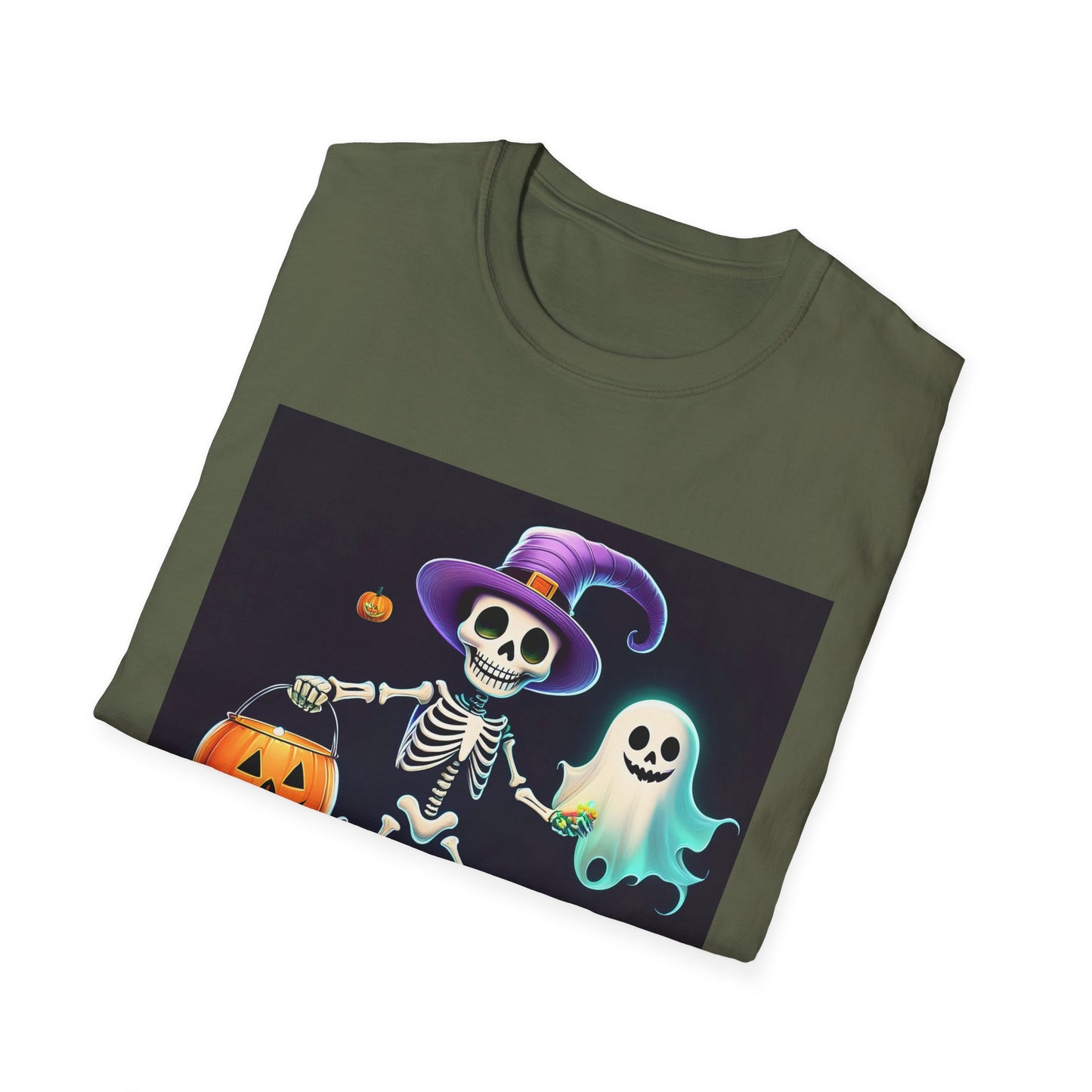 Halloween Skeleton Unisex T-Shirt, Trick or Treat Tee, Spooky Season Apparel, Ghost Theme Shirt, Halloween Costume Top