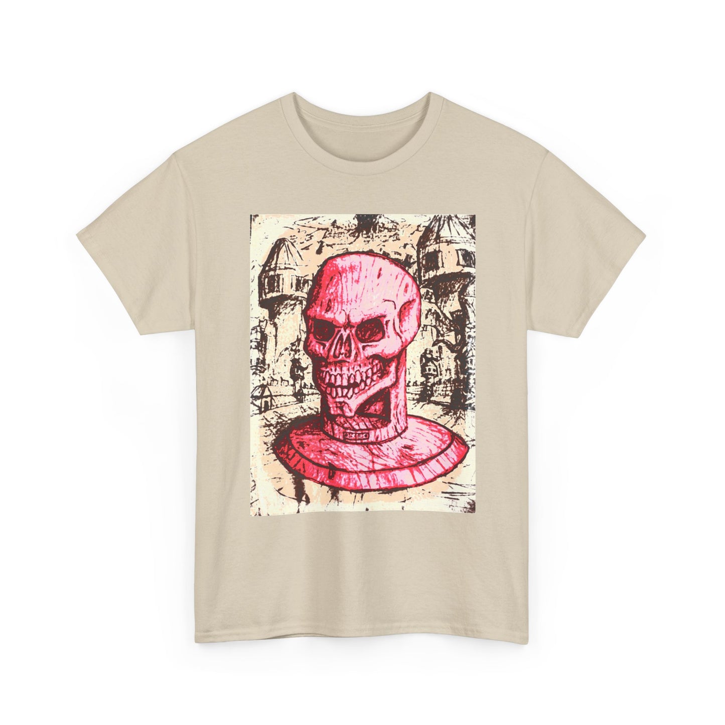 Vibrant Skull Graphic Tee, Unisex Heavy Cotton Shirt, Art Tee, Halloween Apparel, Edgy Casual Wear, Unique Gift