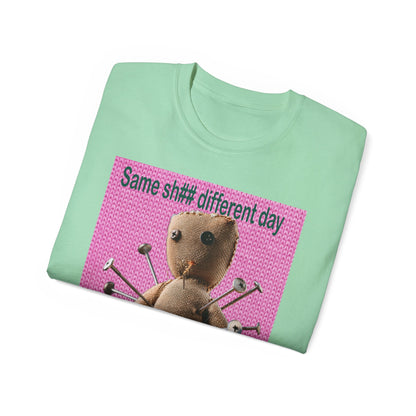 Voodoo Doll Humor Tee, Fun Statement T-Shirt for Everyday Wear, Gift for Friends, Casual Style, Quirky Graphic Shirt, Perfect for Parties