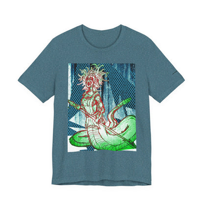 Mythic Serpent Goddess Tee — Neon Medusa Illustration T-Shirt
