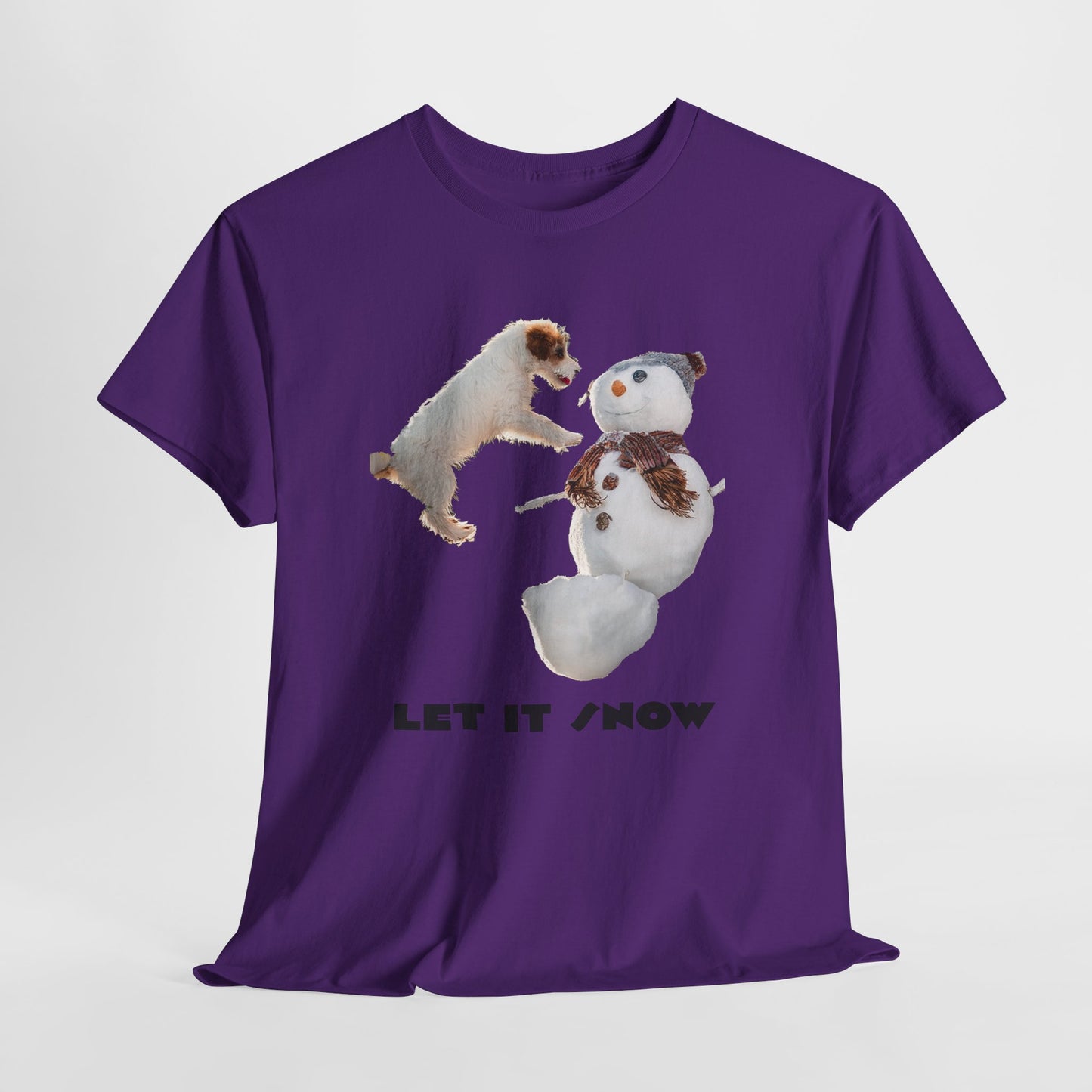 Let It Snow Dog & Snowman Tee — Funny Cute Holiday T-Shirt