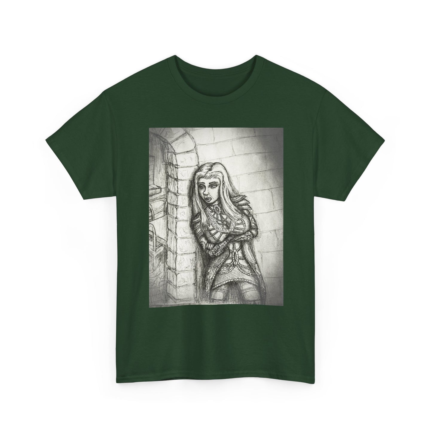 Fantasy Female Elf B & W Unisex Tee