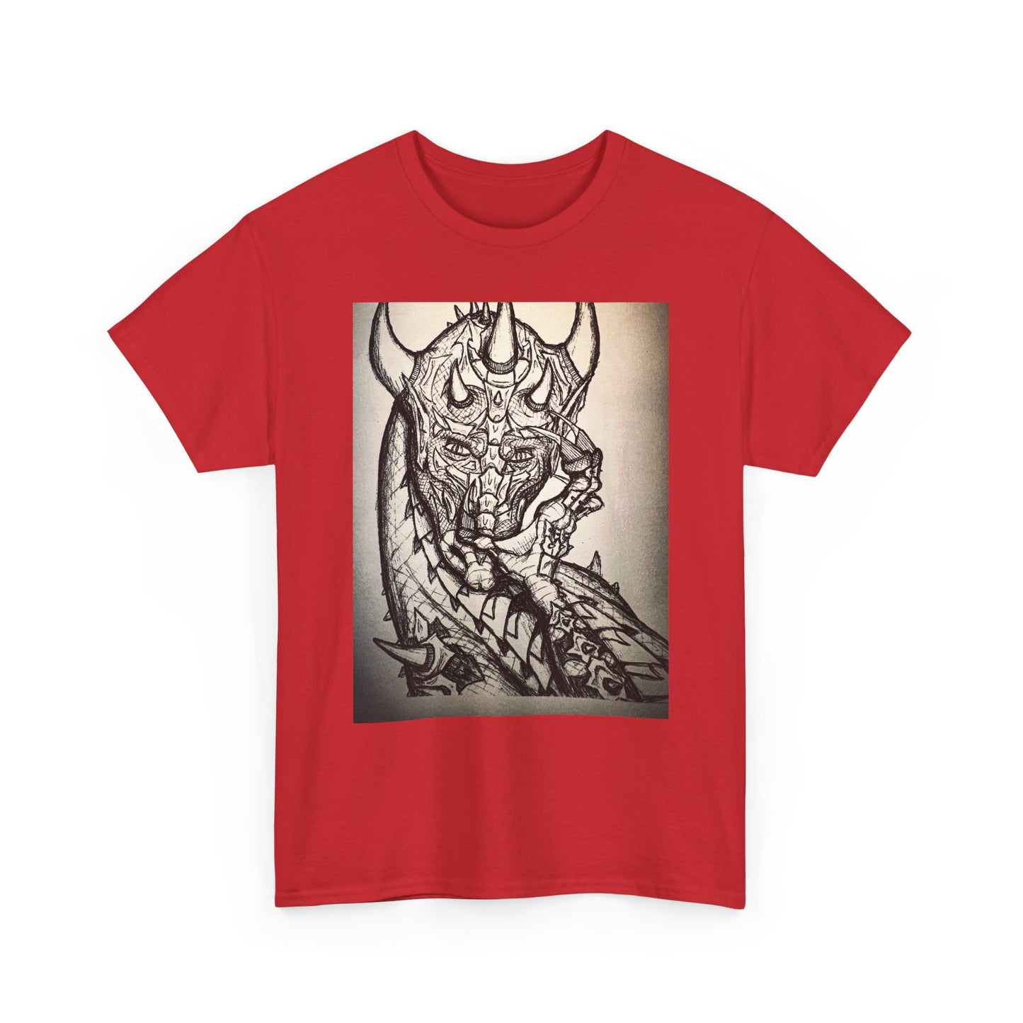 Dragon Art Unisex Heavy Cotton Tee, Graphic Tee, Unique Gift, Casual Wear, Fantasy Clothing, Art Inspired Shirt