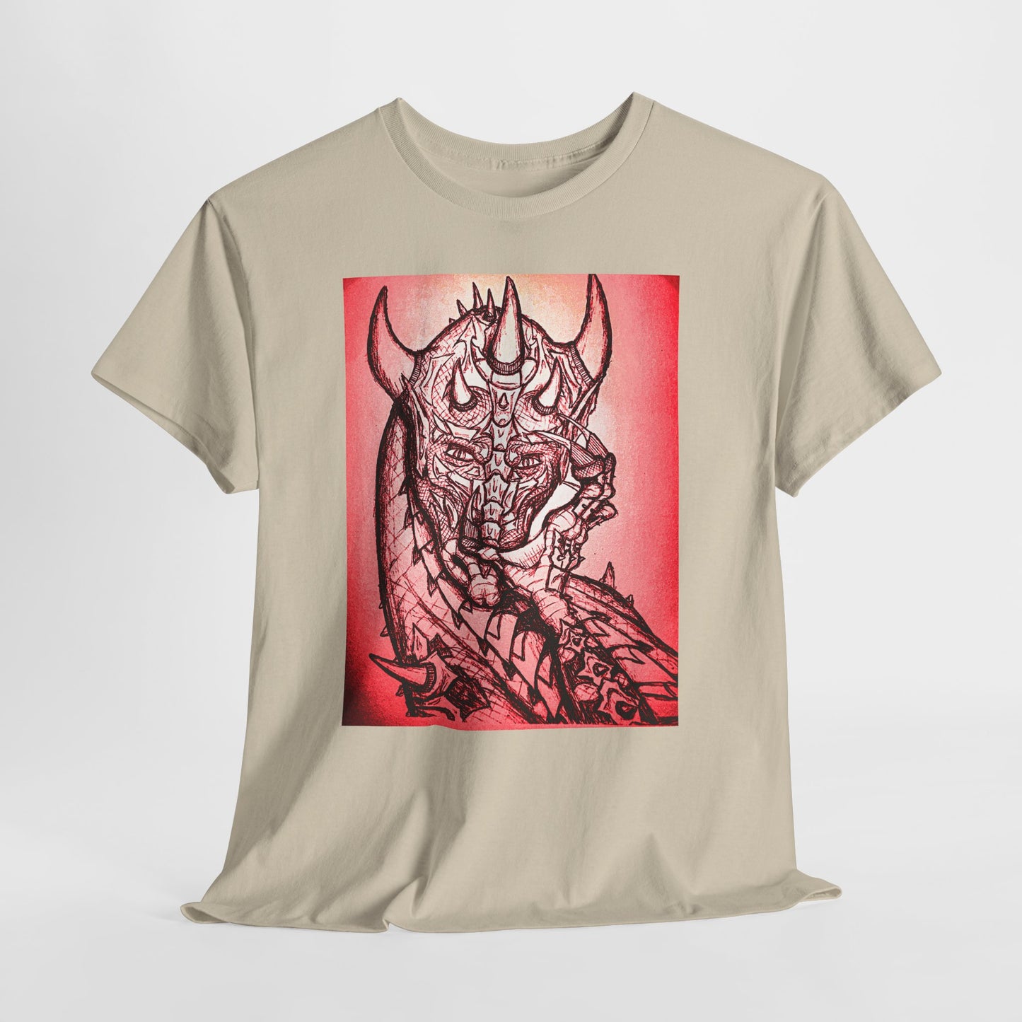 Bold Graphic Tee with Gothic Dragon Design, Unisex Cotton Shirt, Unique Art Tee, Oversized Casual Top, Gift for Art Lovers