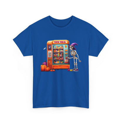 Halloween Skeleton Vending Machine Tee | Unisex Heavy Cotton T-Shirt, Spooky Shirt, Fall Fashion, Trick or Treat Top, Halloween Costume
