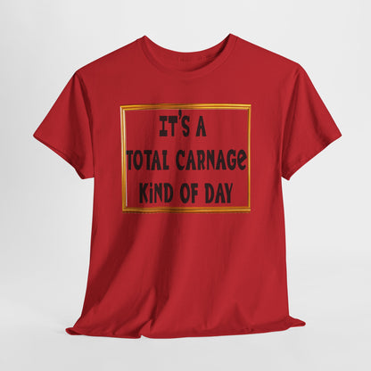 Total Carnage Unisex Heavy Cotton Tee, Casual t-shirt, Graphic Tee, Humor Shirt, Gift for Friends, Fun Apparel