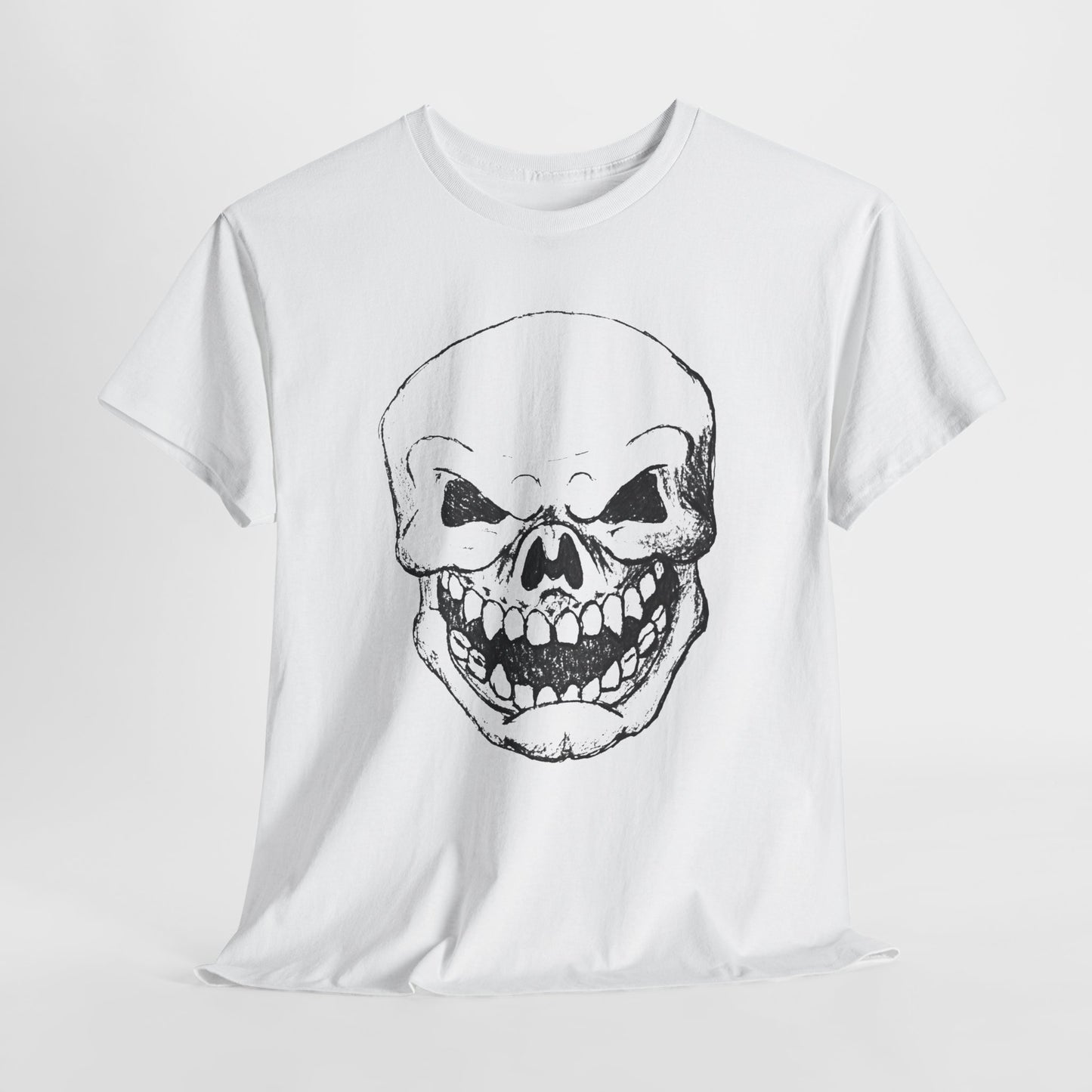 Sketched Skull Tee — Grinning Skull Graphic T-Shirt