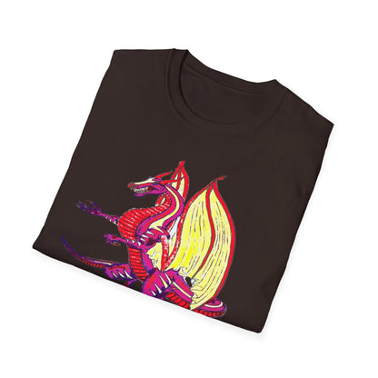 Red Dragon Graphic Unisex T-Shirt, Softstyle Tee, Unique Gift, Casual Wear, Fantasy Lover Apparel, Ideal for Conventions, Birthdays