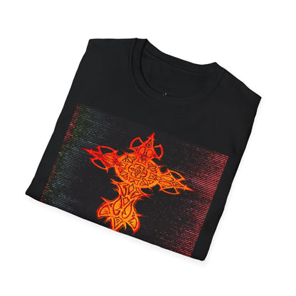 Celtic Fiery Cross T-Shirt – Tribal Flame Graphic Tee
