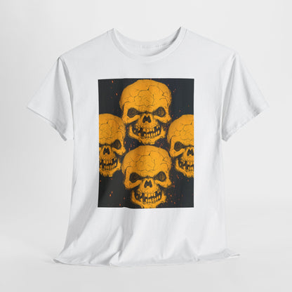 Halloween Skull  Graphic Tee, Unisex Heavy Cotton Tee, Graphic T-Shirt, Casual Wear, Unique Halloween Style, Perfect for Parties