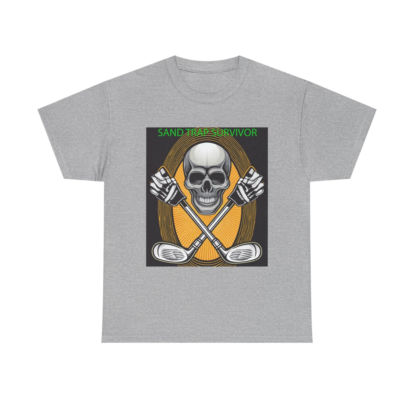 Golf Survivor Skull Tee, Unisex Heavy Cotton T-Shirt, Perfect Gift for Golf Lovers, Sports Apparel, Casual Wear, Skull Design